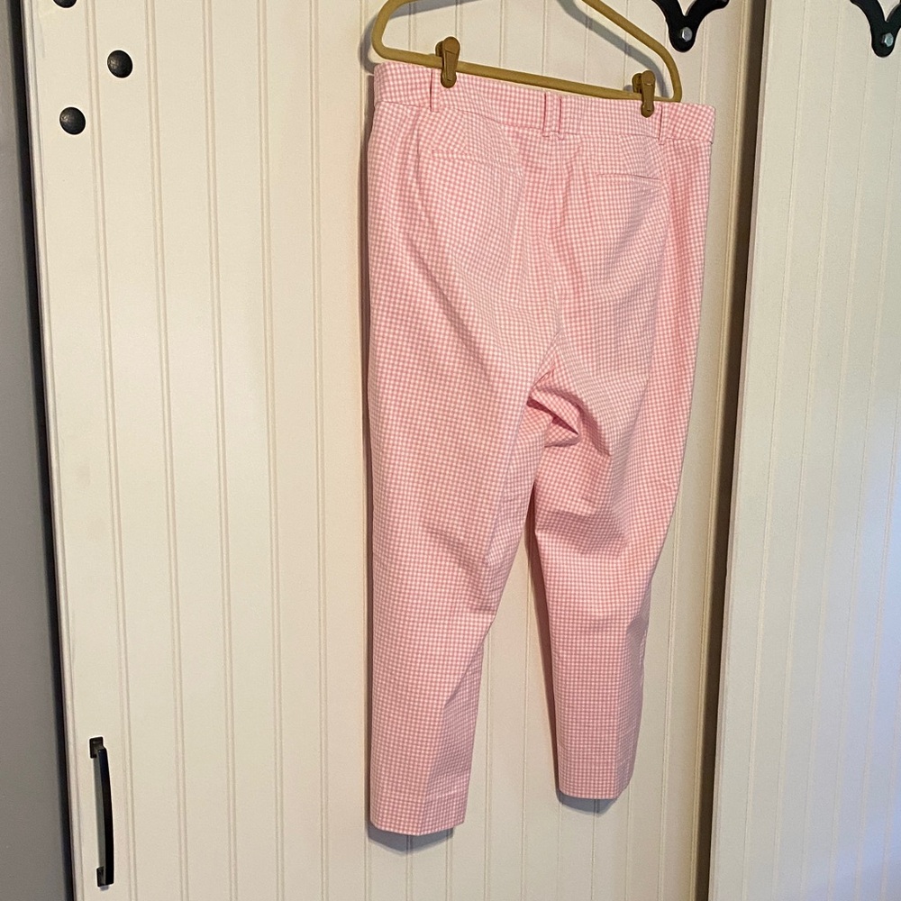 Talbots Pink and White Gingham Perfect Crop Pants - Picture 3 of 4
